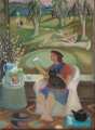 Girl reading, last light
